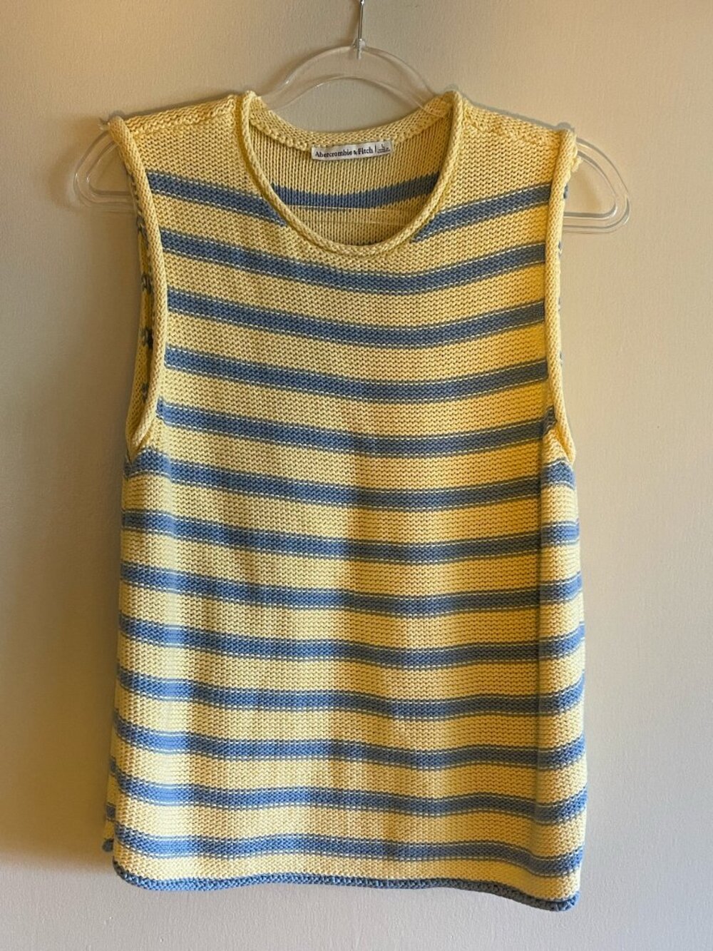 Yellow & Blue Striped Knit Sweater Tank
